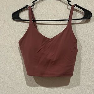 ATHLETA dark red pink tank w built in bra